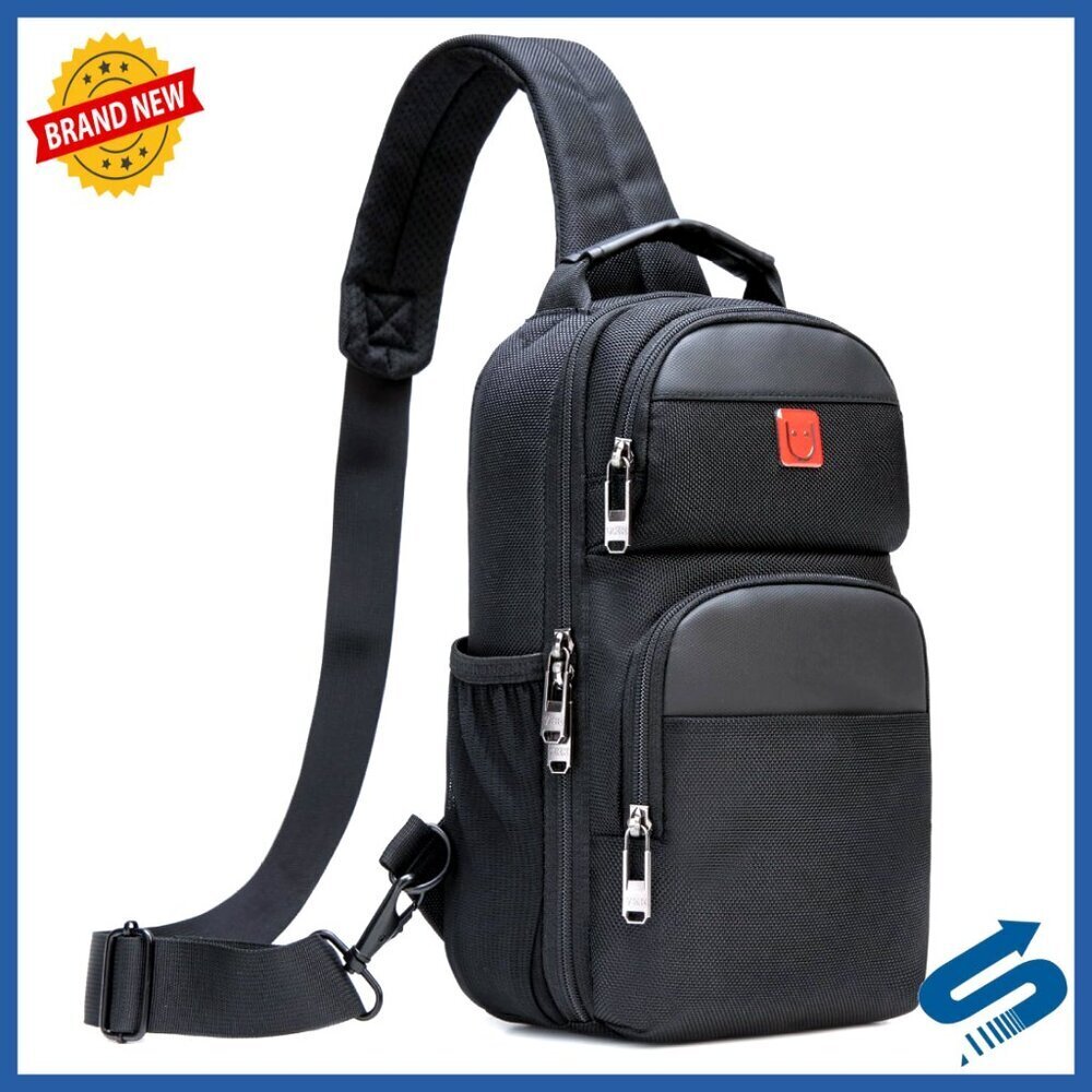 Water-Resistant Crossbody Sling Bag Adjustable Straps Travel Hiking Daypack